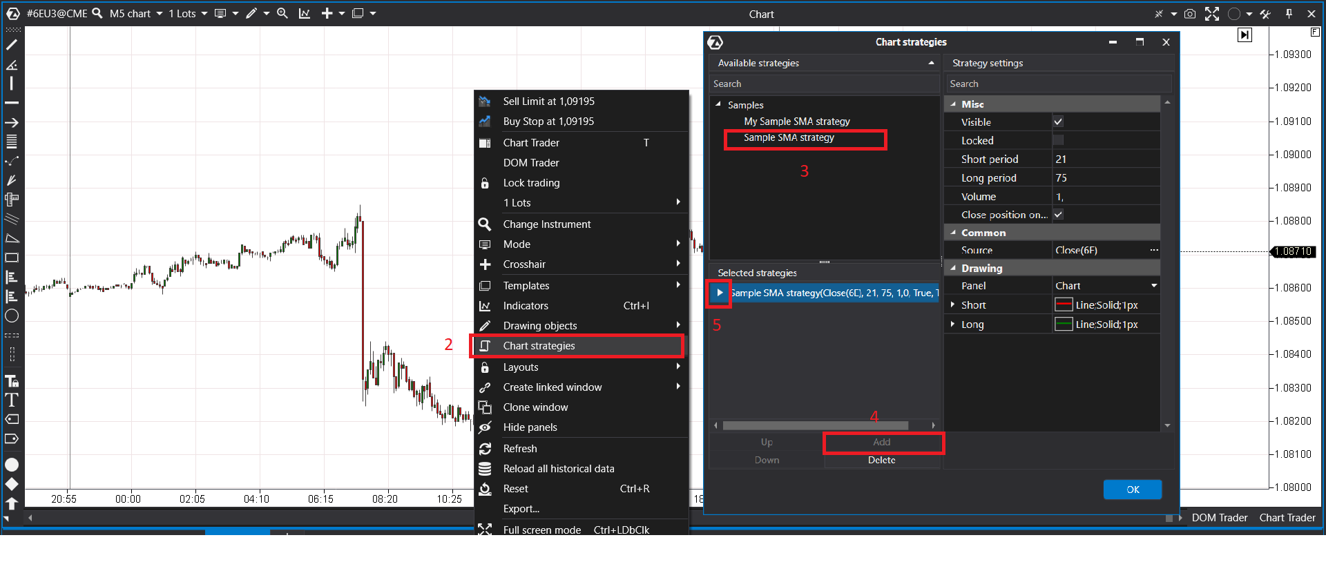 Loading a chart strategy